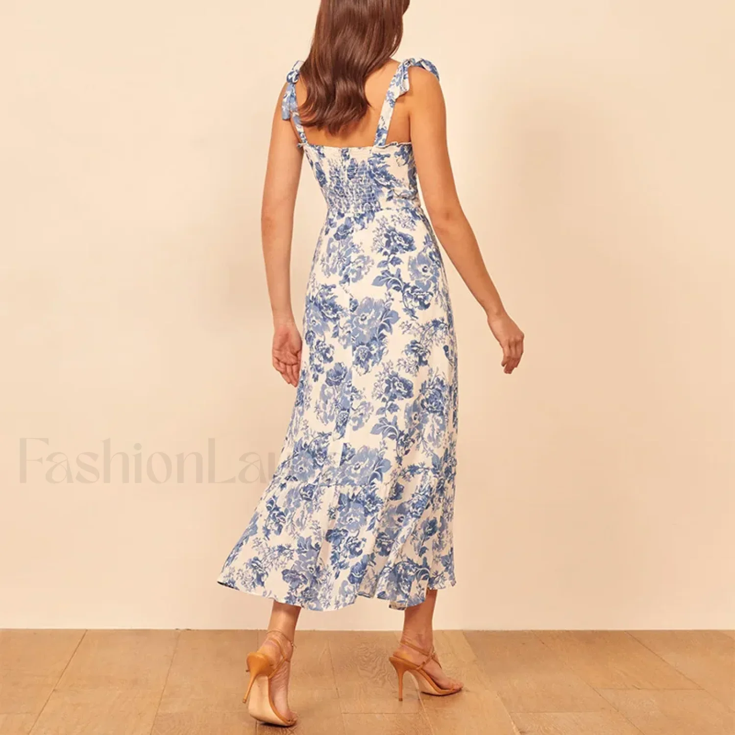 Vintage Blue Floral Print Floral Dress - Image 4