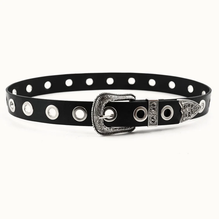 Vintage Engraved Buckle Wide Belt - Image 2
