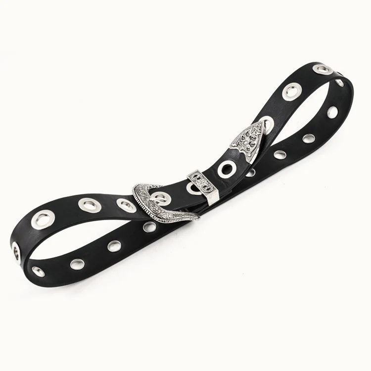 Vintage Engraved Buckle Wide Belt - Image 5