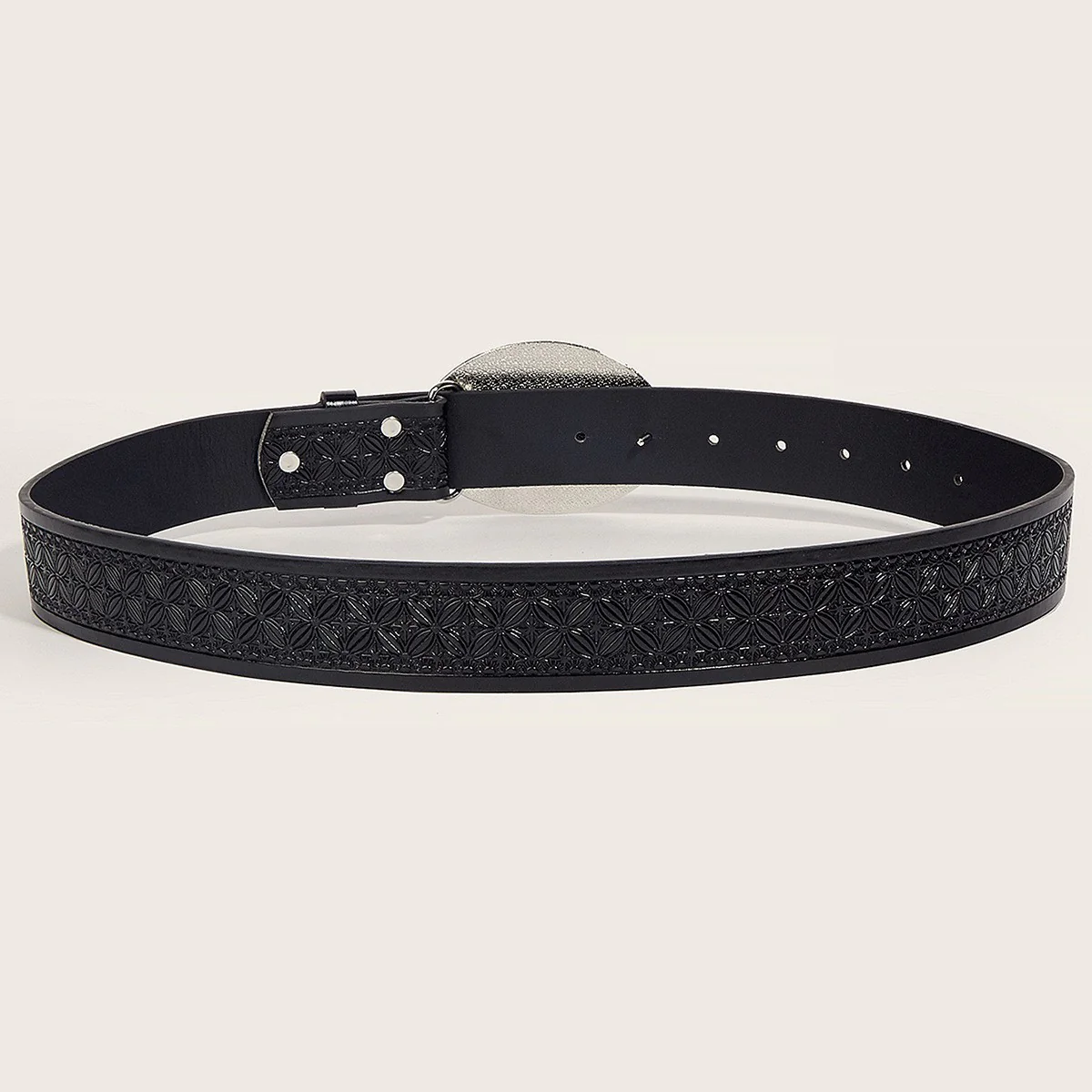Vintage Horse Buckle Faux Leather Belt - Image 4