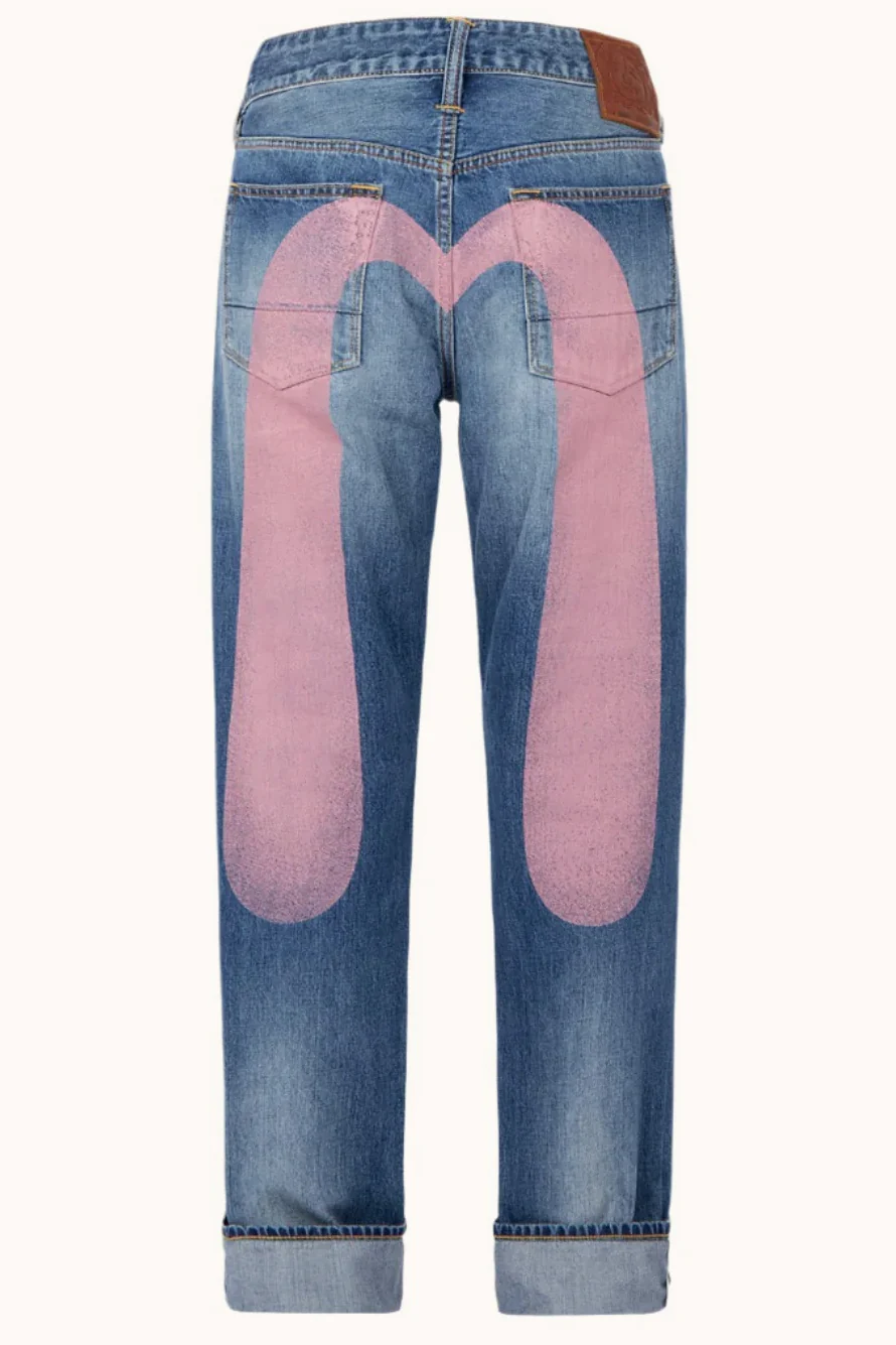 Vintage Letter Printed Loose Straight Leg Hip Hop Casual Jeans - Image 8