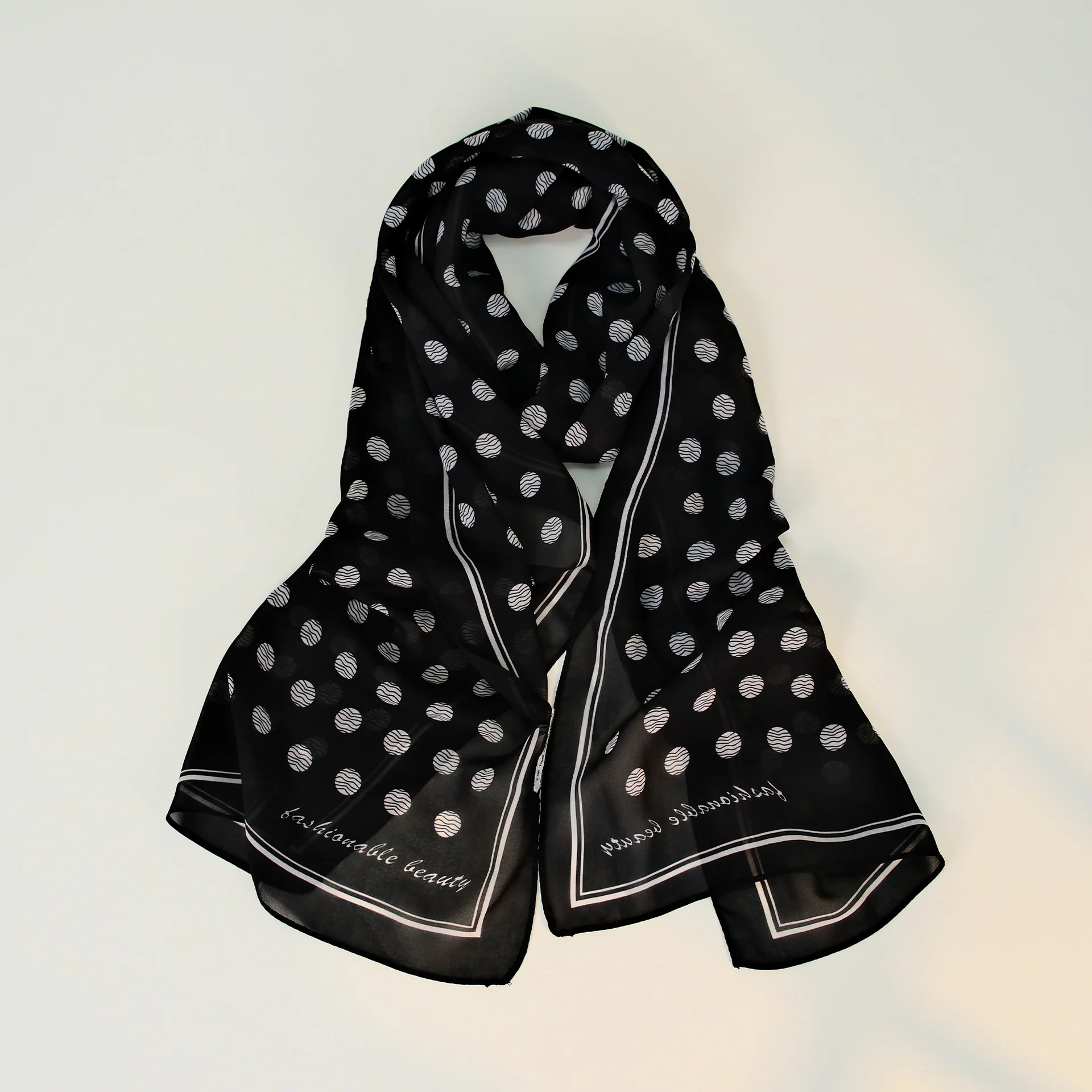 Vintage Polka Dot Lightweight Scarf - Image 3