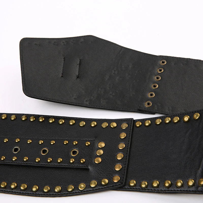 Vintage Studded Grommet Oversized Waist Belt - Image 7