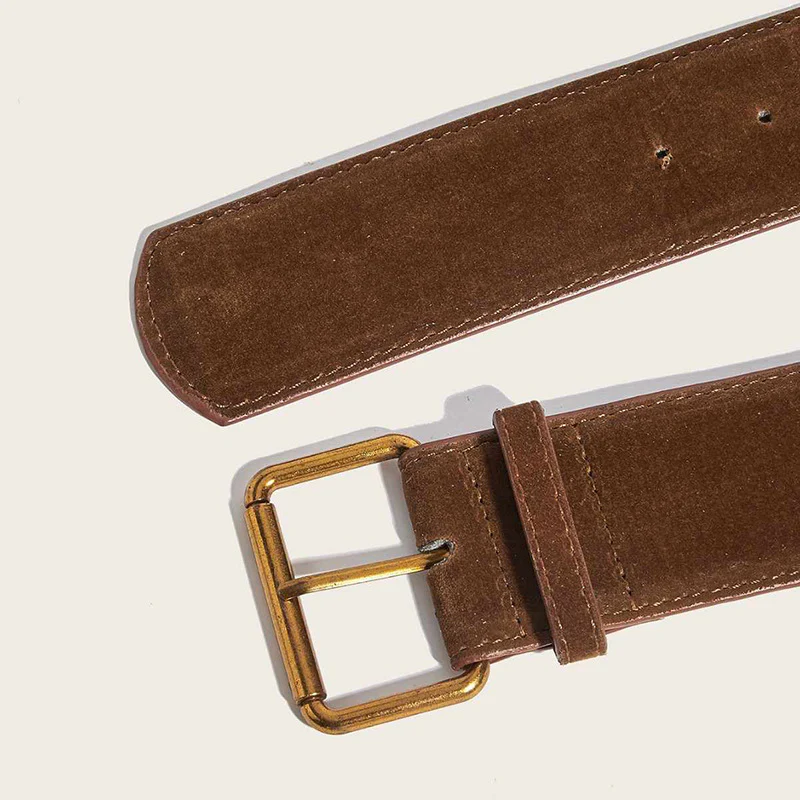 Vintage Suede Wide Waist Belt - Image 6