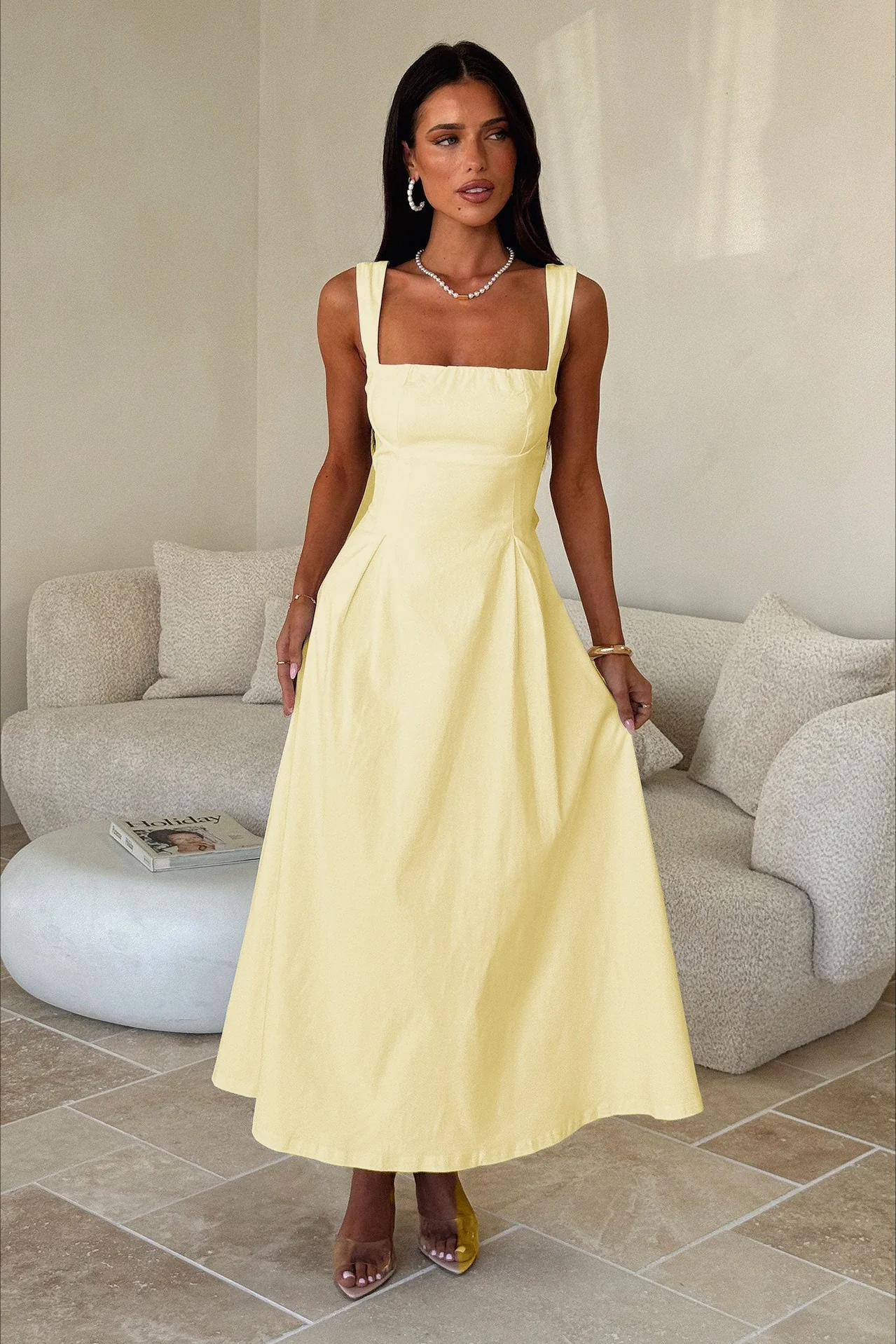 Waist Cinched Strap Vacation Dress - Image 7