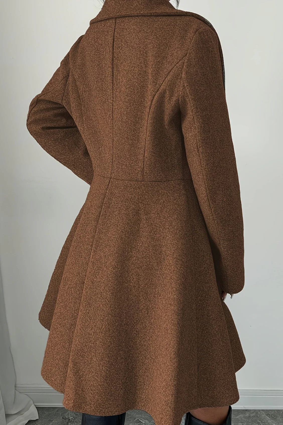 Waisted Dress Style Wool Blend Overcoat - Image 5