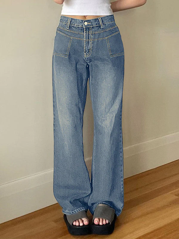 Washed Classic Denim Boyfriend Jeans - Image 21