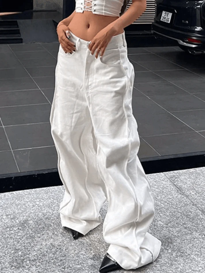 Wavy Side Relaxed Boyfriend Jeans - Image 10
