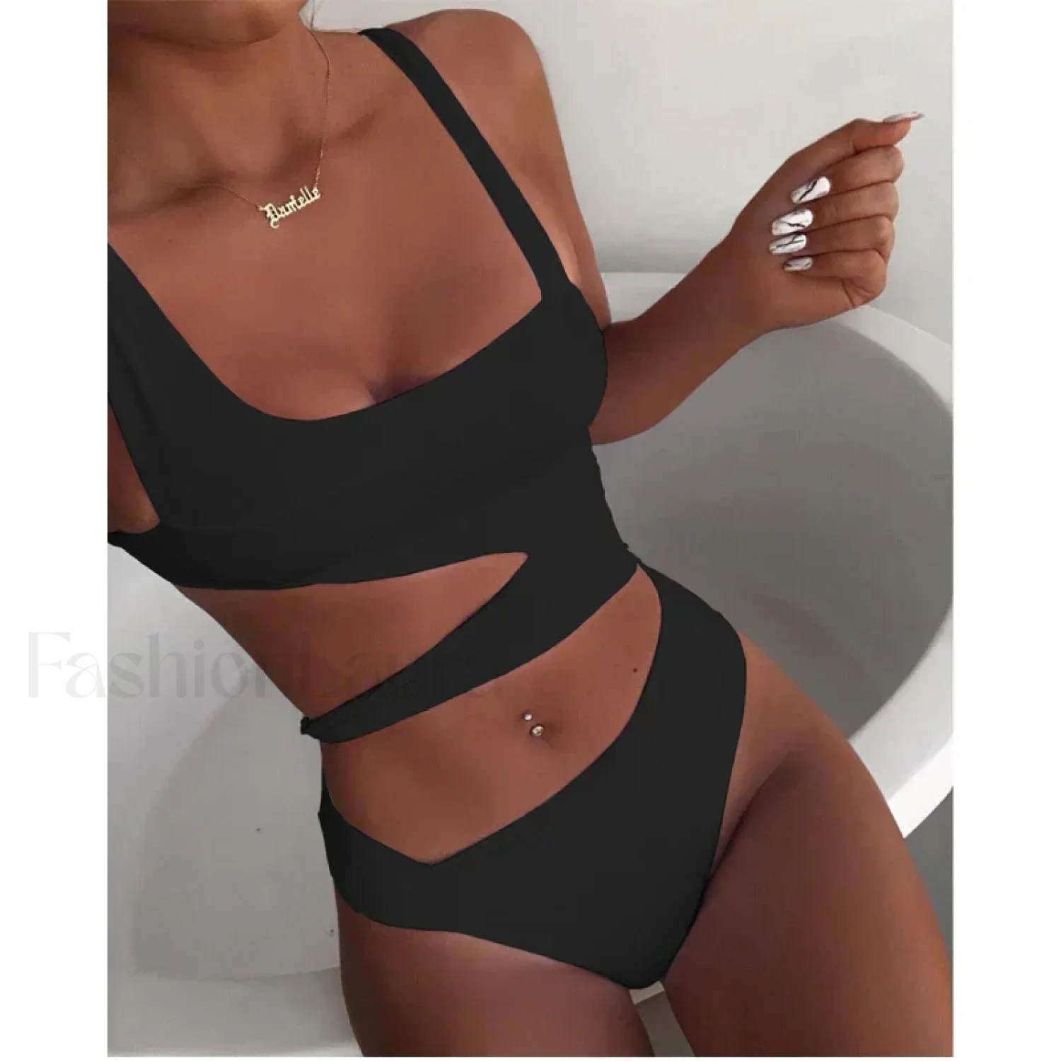 White Cut Out Push Up One Piece - Image 8