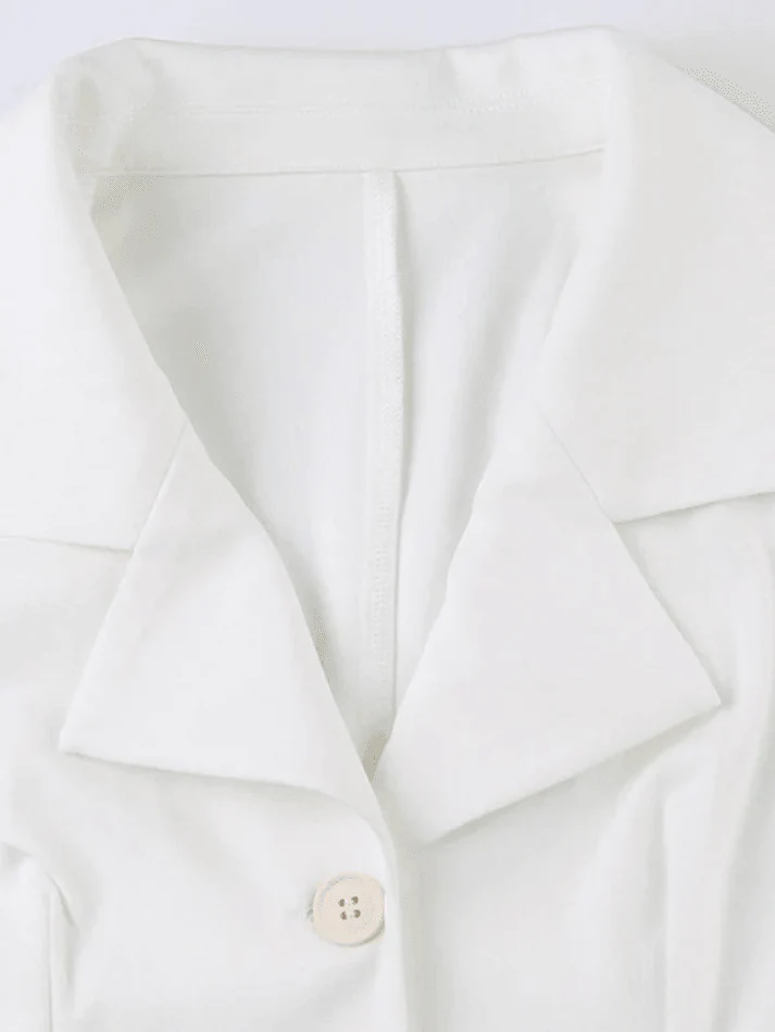 White Sleeveless Button Front Blouse - Image 5