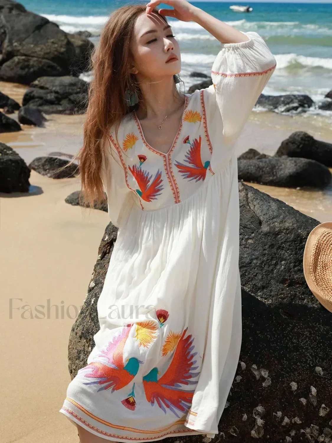 White Tiered Boho Dress - Image 2