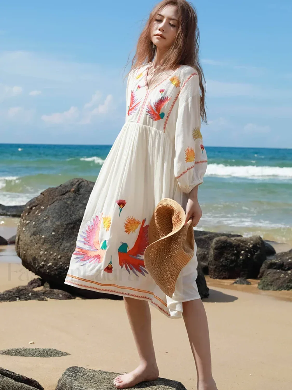 White Tiered Boho Dress - Image 5