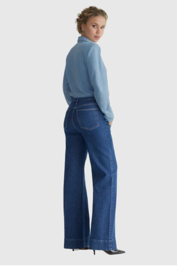 Wide Leg Stretch High Waist Relaxed Jeans - Image 8