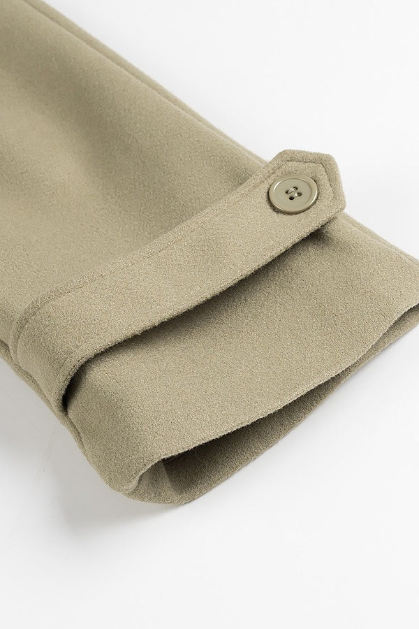 Wide Notch Lapel Single Breasted Overcoat - Image 8