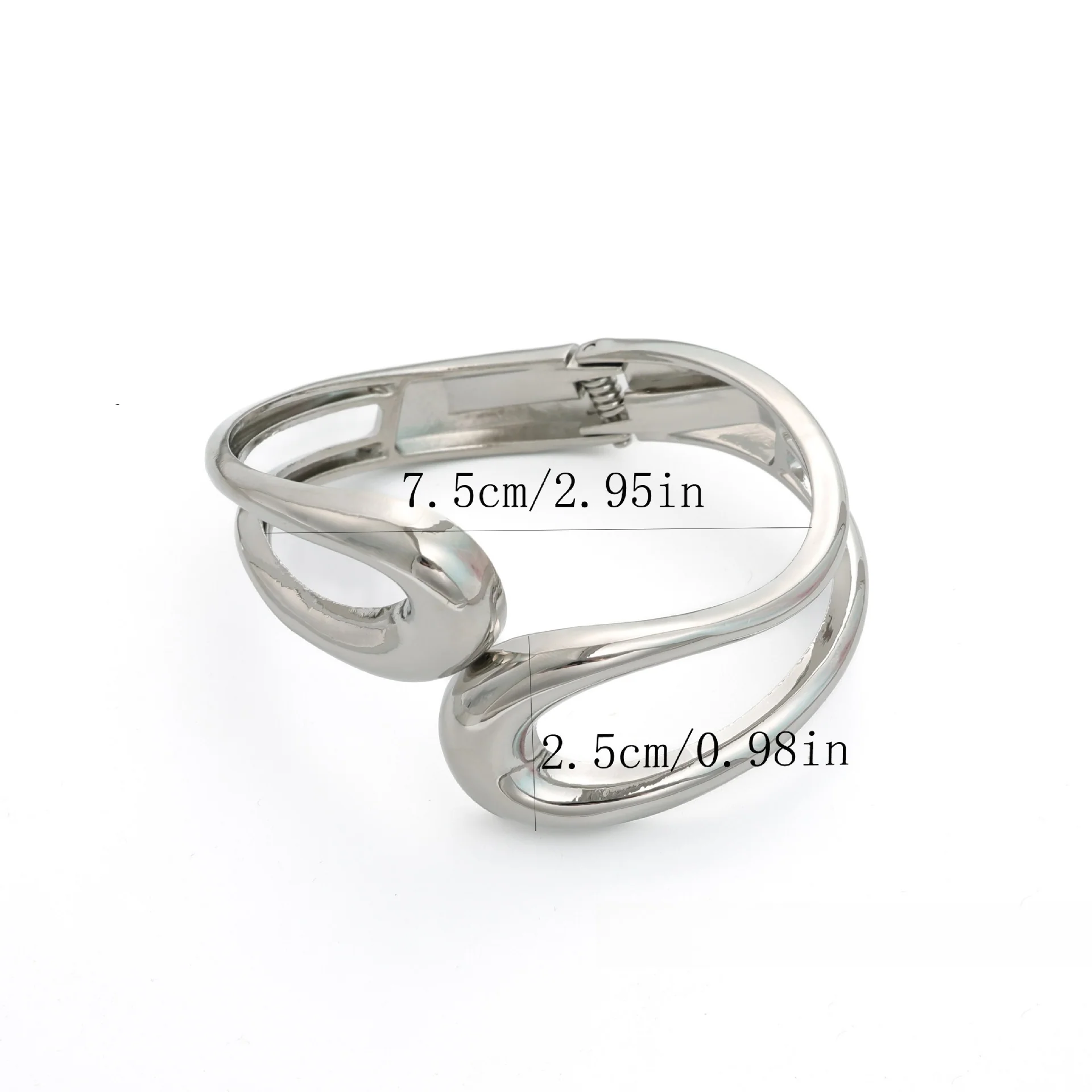 Wide Openwork Coil Metal Cuff Bracelet - Image 14