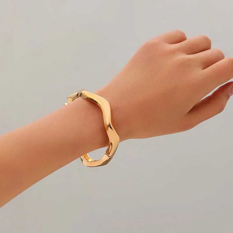 Wide Openwork Coil Metal Cuff Bracelet - Image 18