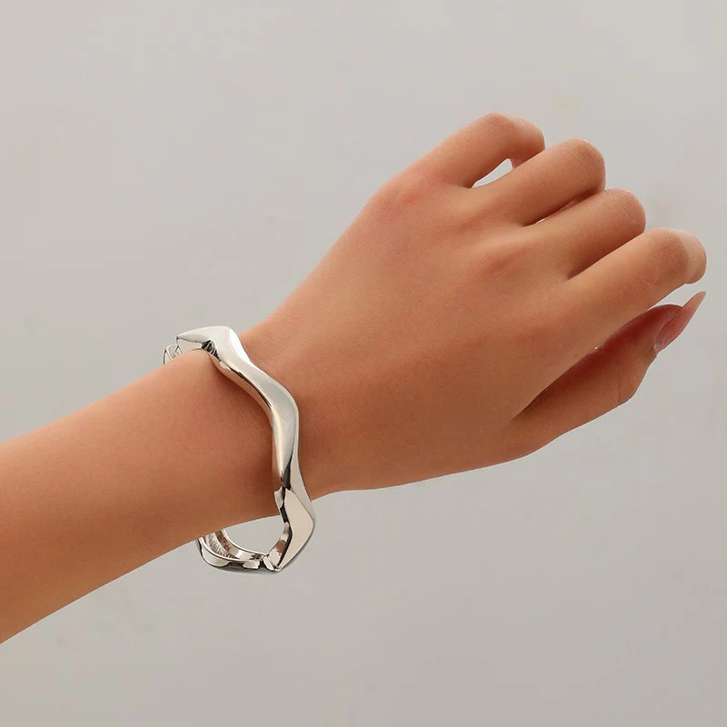 Wide Openwork Coil Metal Cuff Bracelet - Image 19