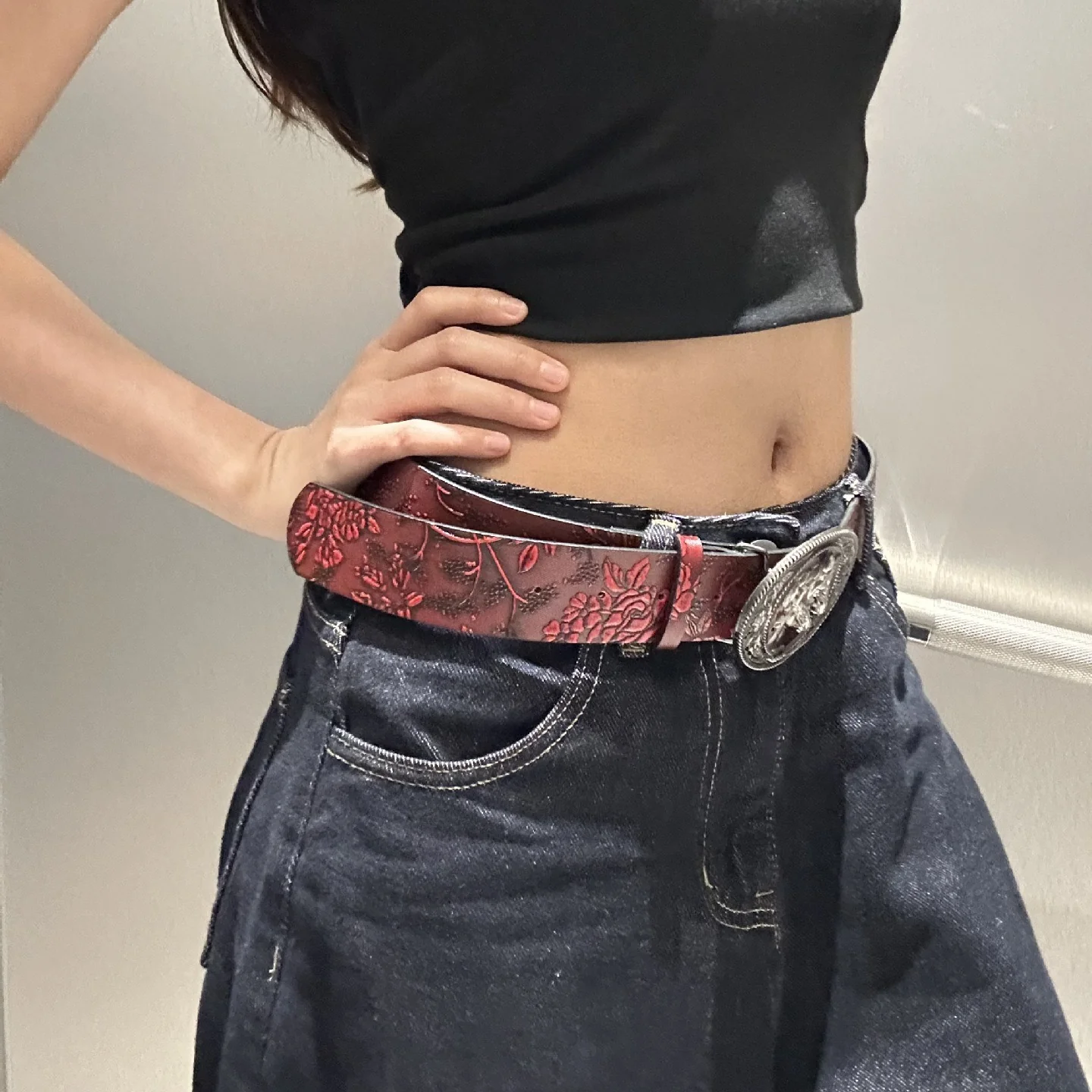 Wild Horse Buckle Embossed Belt - Image 2