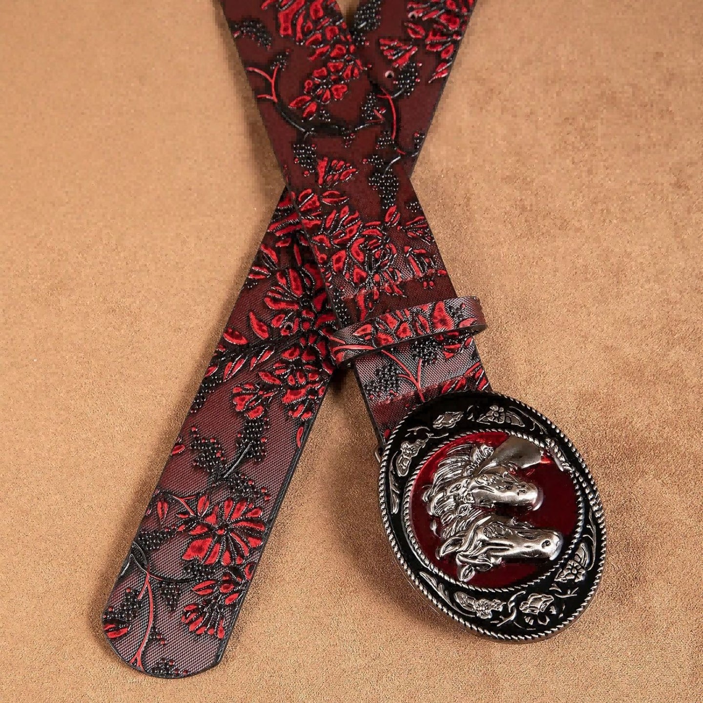 Wild Horse Buckle Embossed Belt - Image 6
