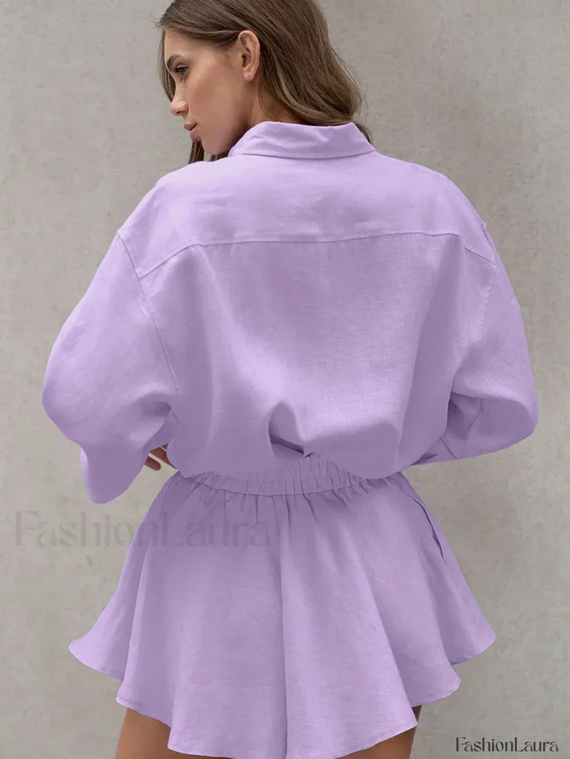 Winter Long Sleeve Shorts Two Piece Set - Image 12