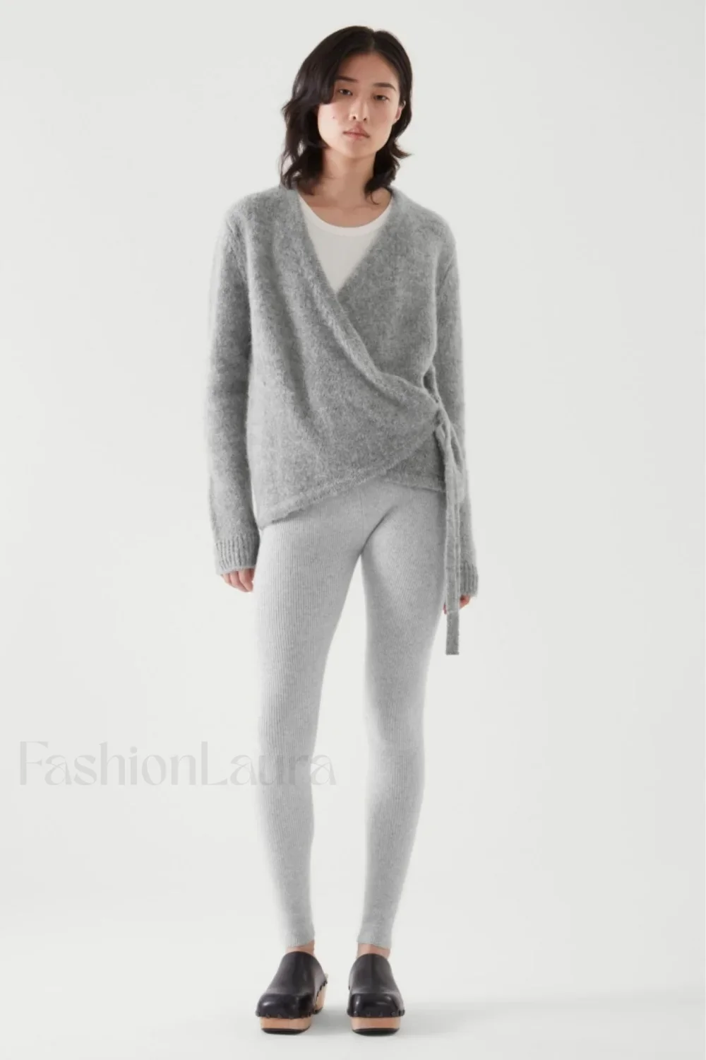Winter Wool Blend Asymmetrical Cardigan - Image 4
