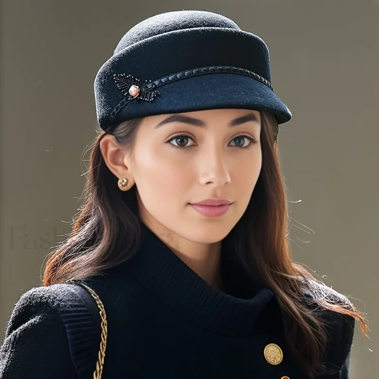 Women's Autumn Winter British Retro Fashionable Short Brimmed Hat - Image 4