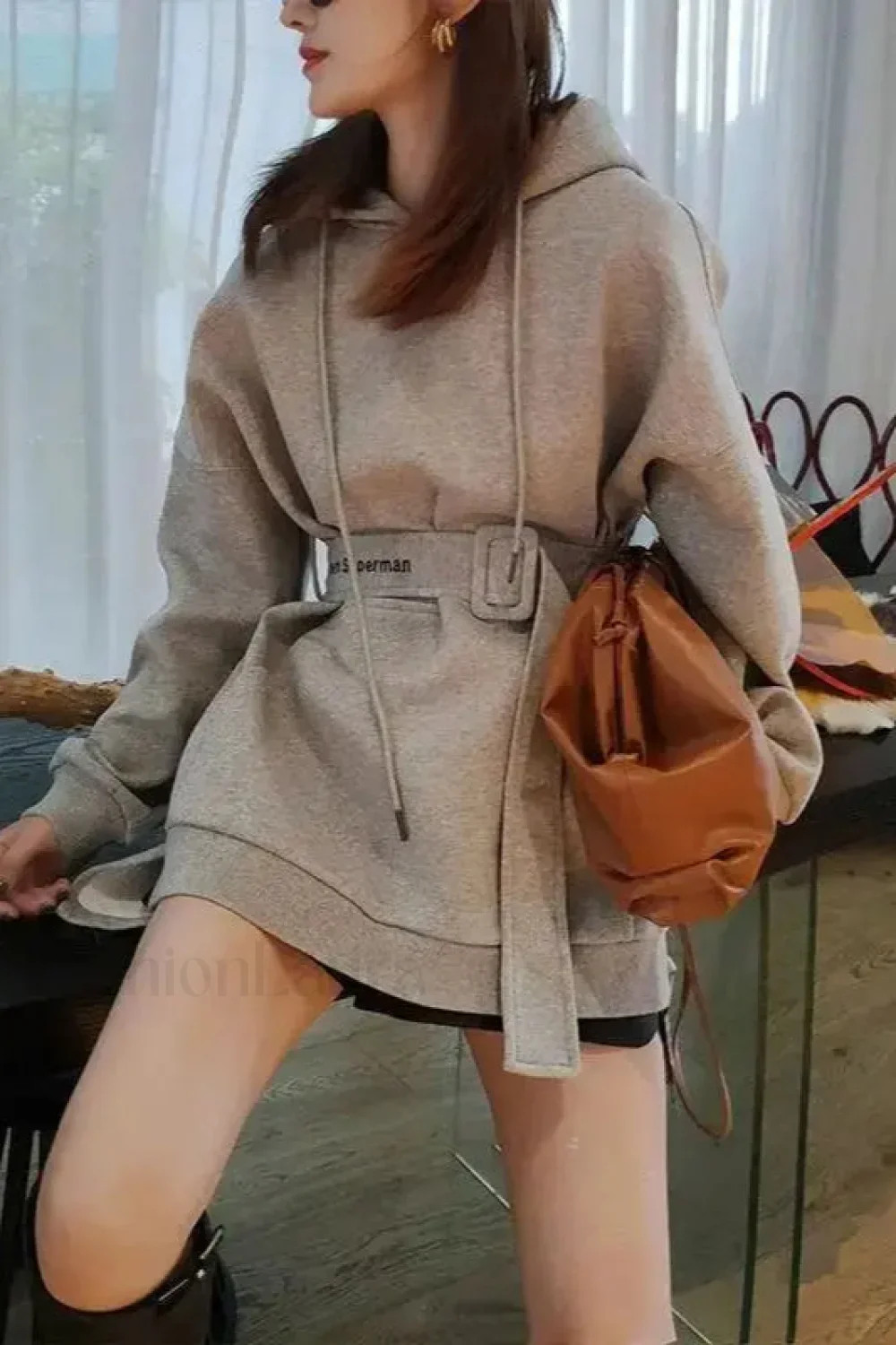 Women's Loose Fit Hooded Hoodie - Image 6