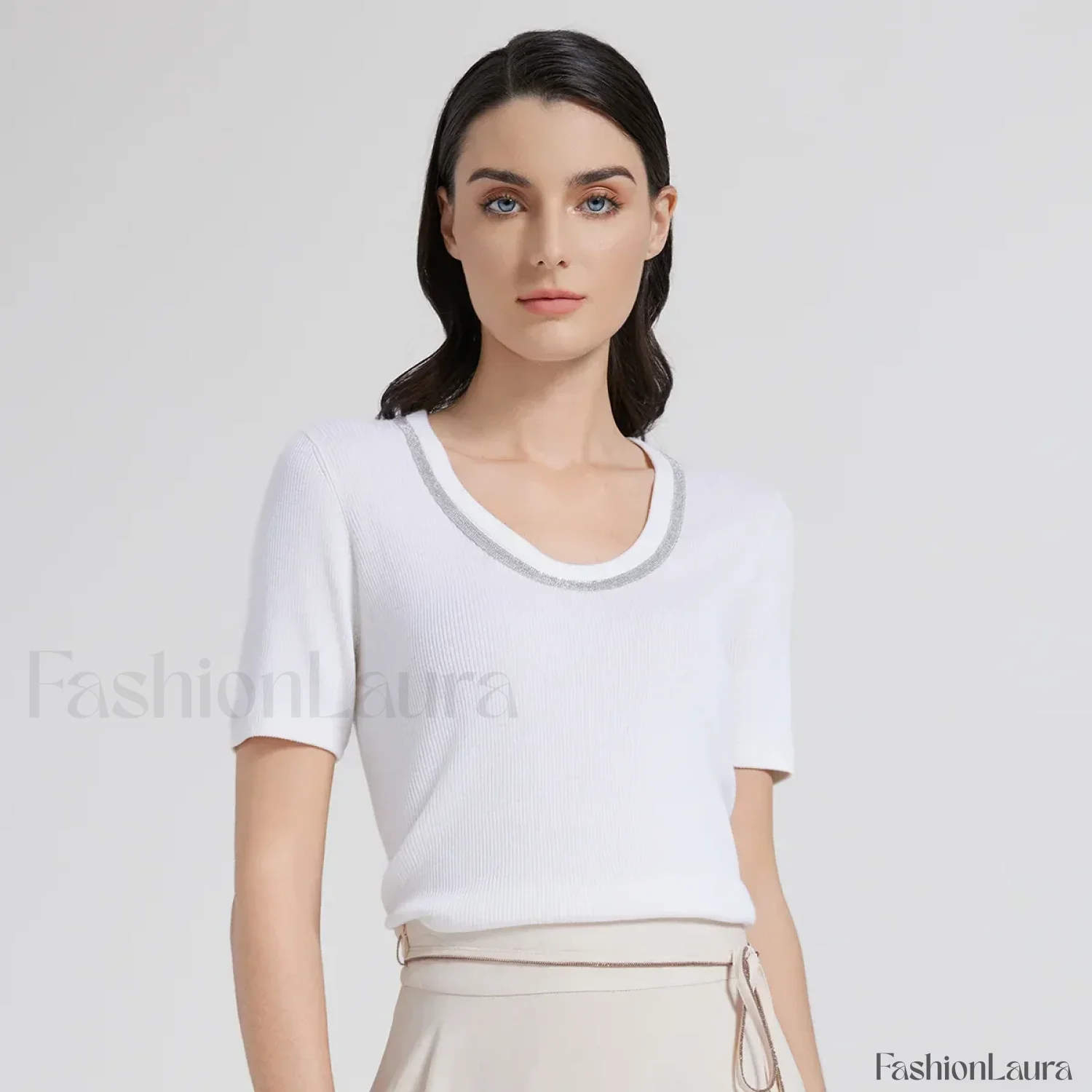 Wool Silk Vest Summer Casual T-Shirt - Image 15