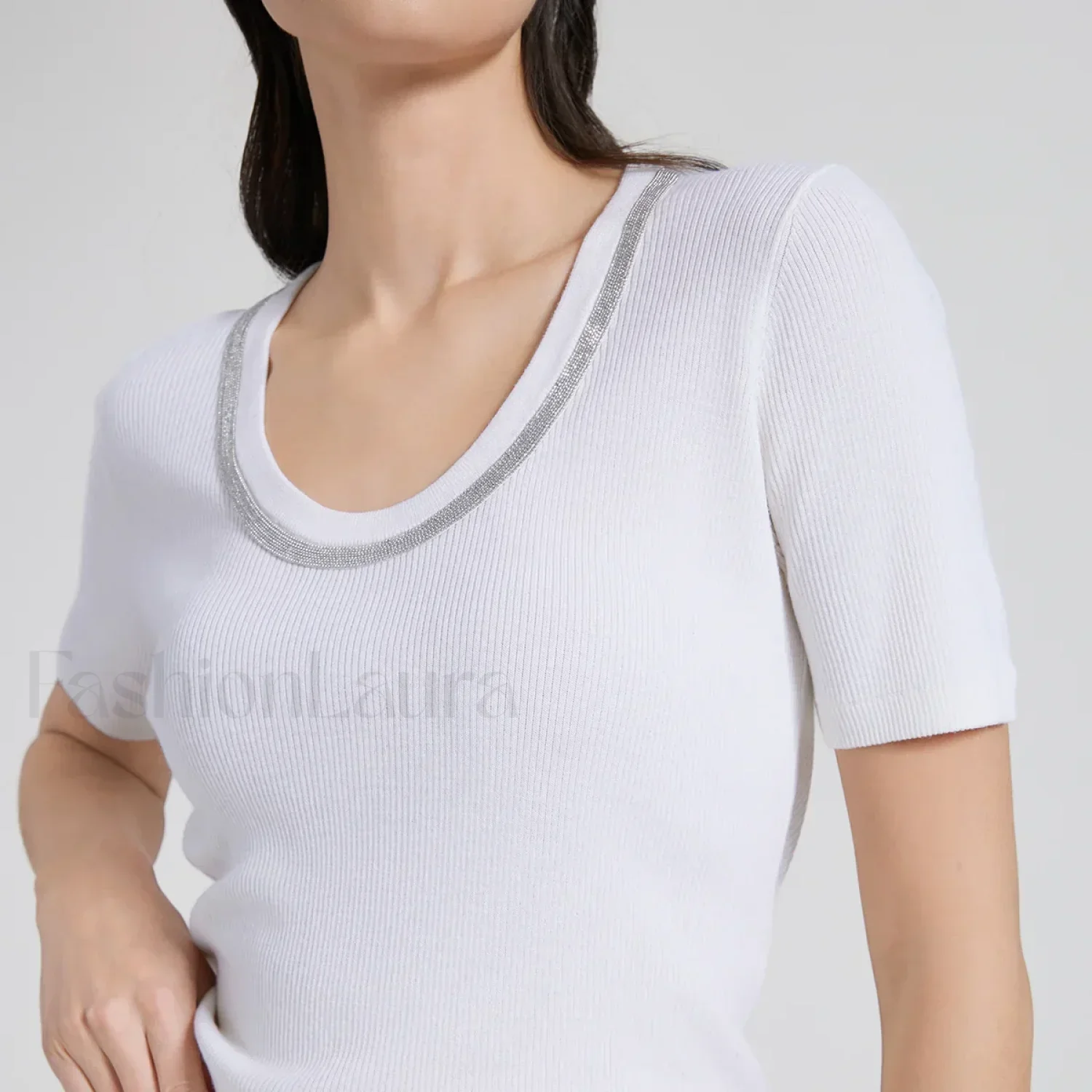 Wool Silk Vest Summer Casual T-Shirt - Image 3
