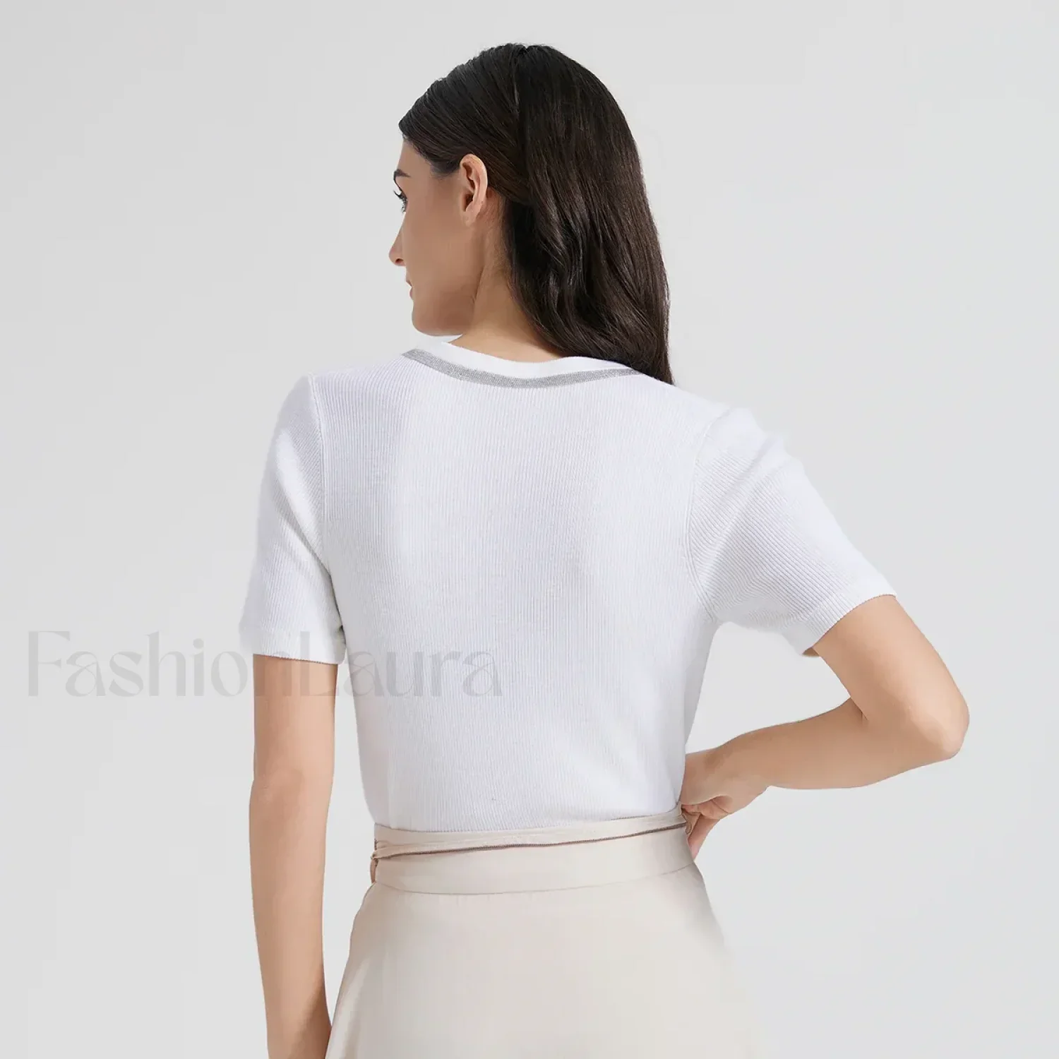 Wool Silk Vest Summer Casual T-Shirt - Image 5