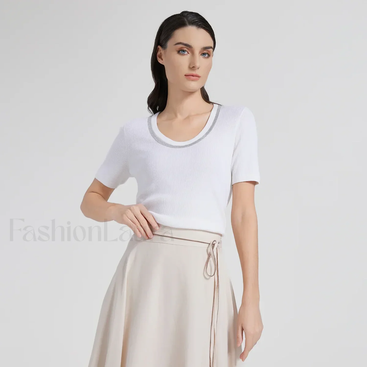 Wool Silk Vest Summer Casual T-Shirt - Image 7