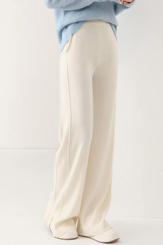 Wool Soft Straight Split Knit Pants - Image 15