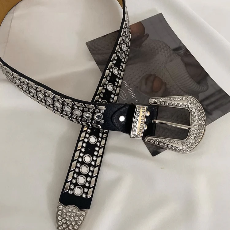 Y2K Chic Rhinestone Wide Waist Belt - Image 10