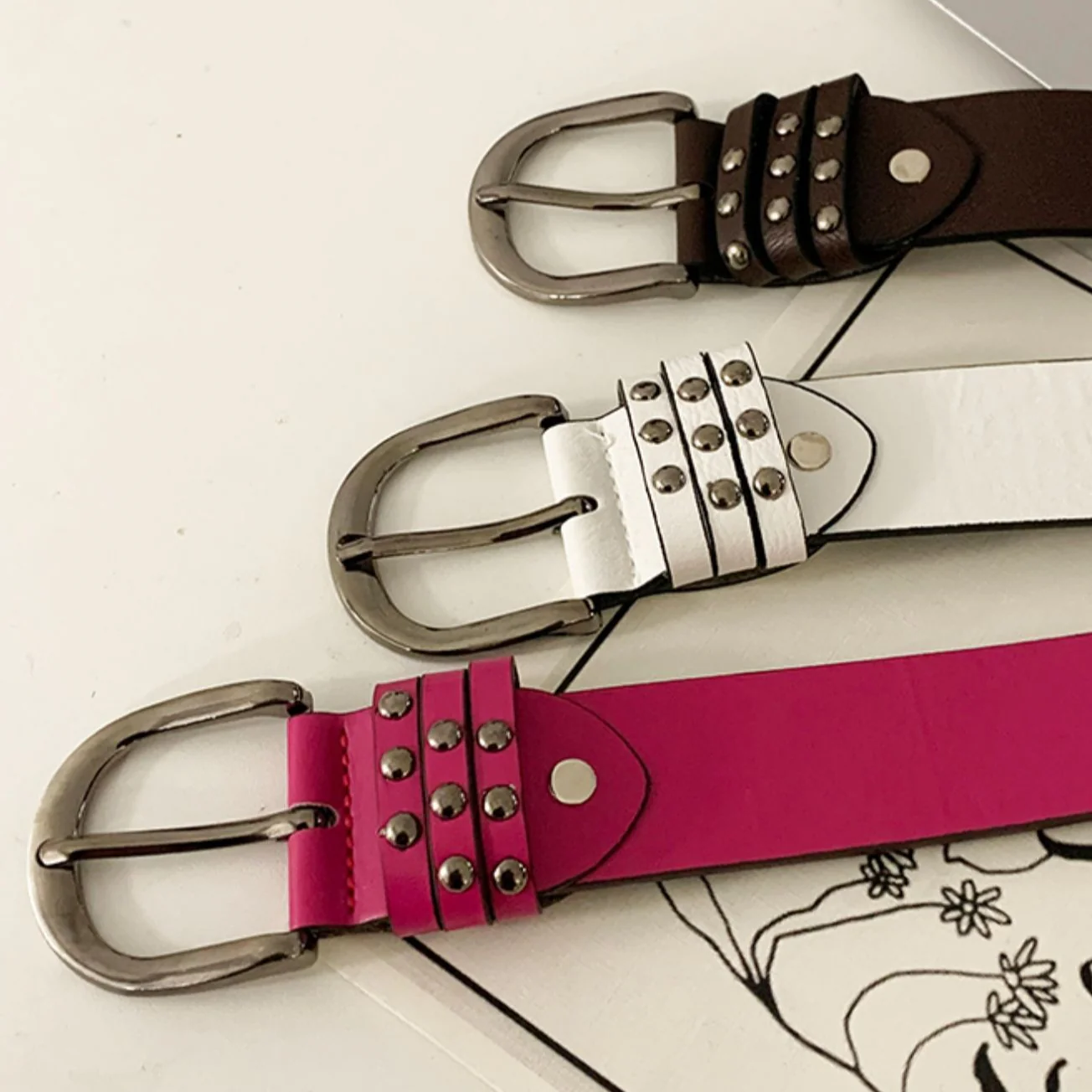 Y2K Punk Studded Wide Leather Belt - Image 11