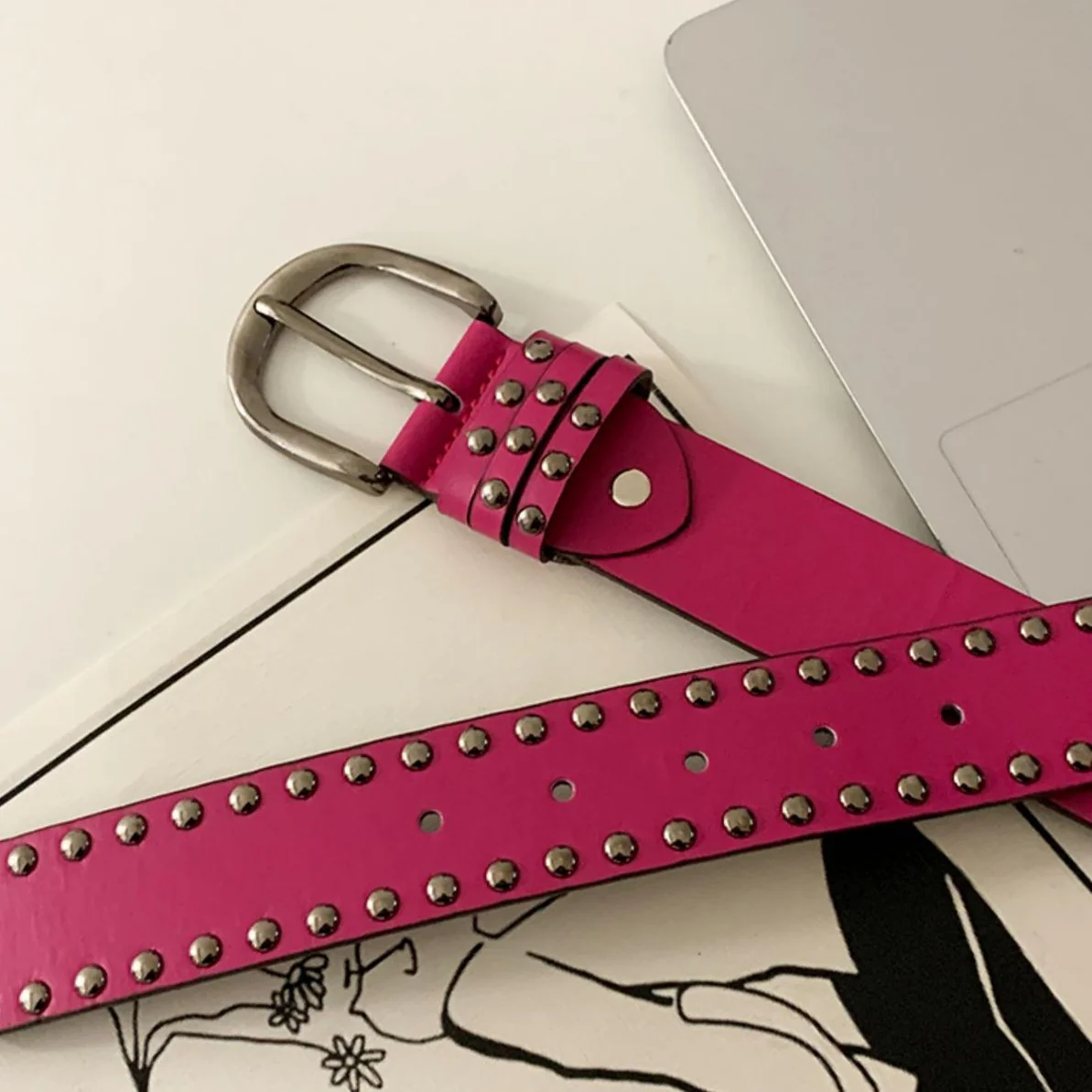 Y2K Punk Studded Wide Leather Belt - Image 12
