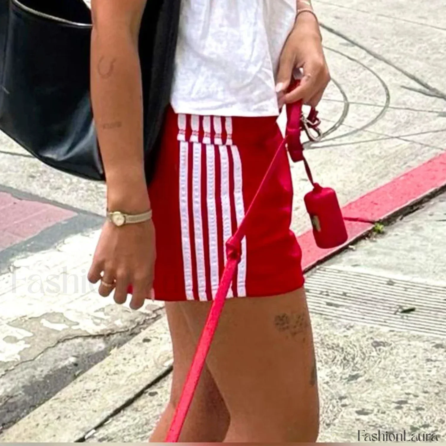 Y2K Retro Striped Patchwork Loose Elastic Waist Short - Image 17