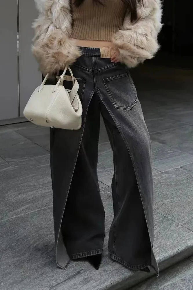 Y2K Vintage Reversible Deconstructed Wide Leg Jeans - Image 8