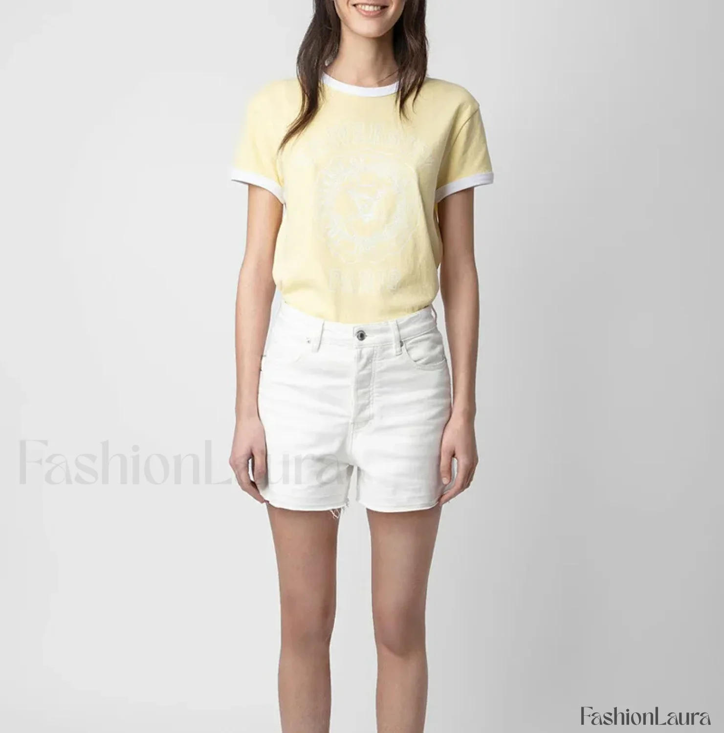 Yellow Contrast Color T-Shirt - Image 9