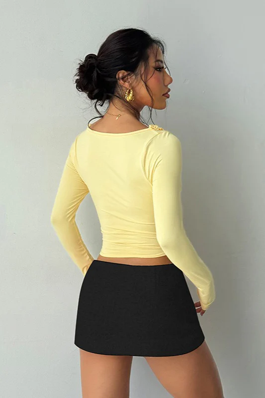 Lettuce Edge Waist Cinched Long Sleeve Tee - Image 6