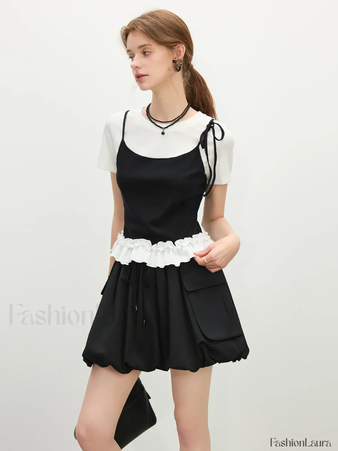 Youthful Tiered Hem Cotton Blend T-Shirt - Image 10